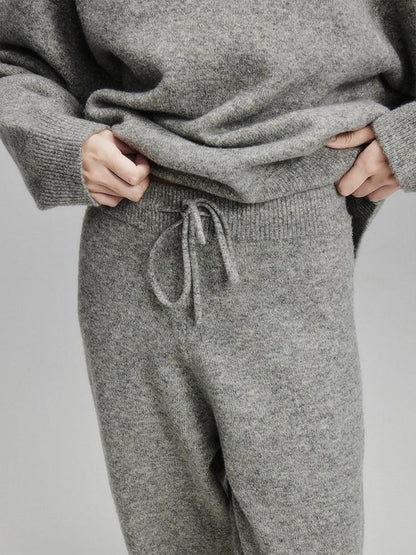 FUSSED Rock Gray Green Double Thread Knit Women&