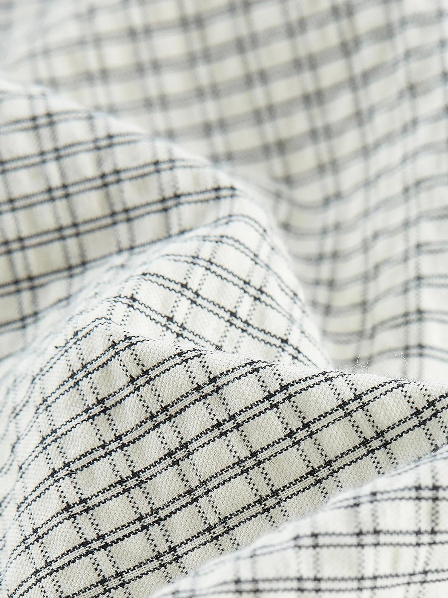 Rotating Waltz Pleated High Low Checkered Cotton Cake Skirt