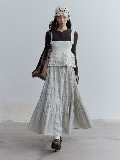 FUSSED_Rotating_Waltz_Pleated_High_Low_Checkered_Cotton_Cake_Skirt_MISSTT