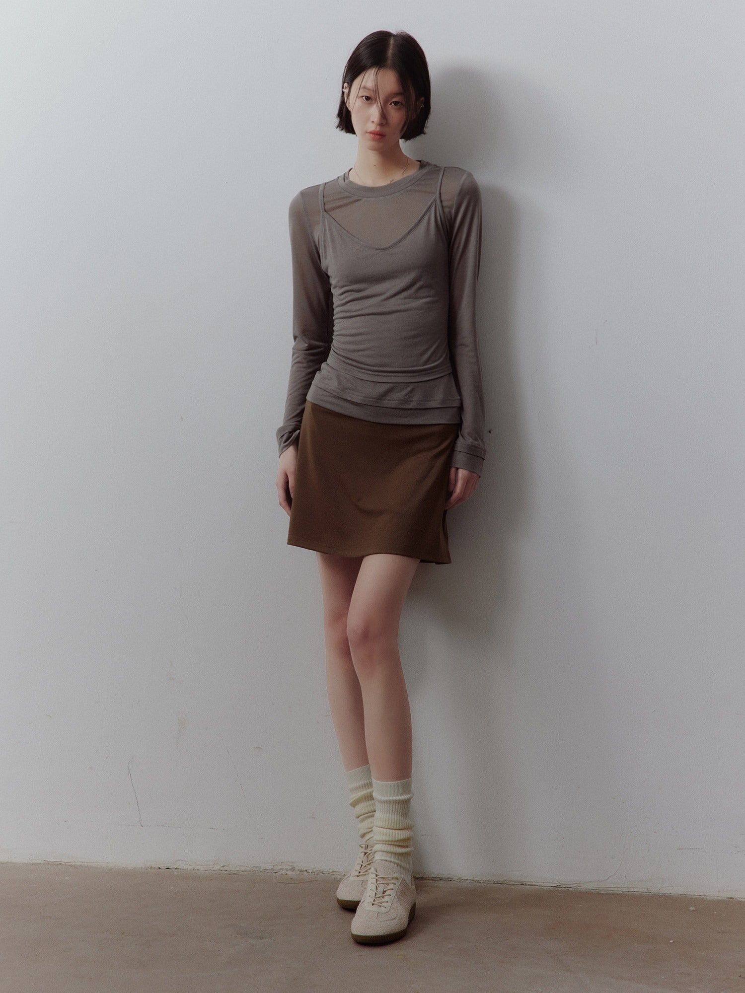 FUSSED_Sakura_Pink_Faux_Two_Piece_A_Line_Side_Zipper_Lined_Women&