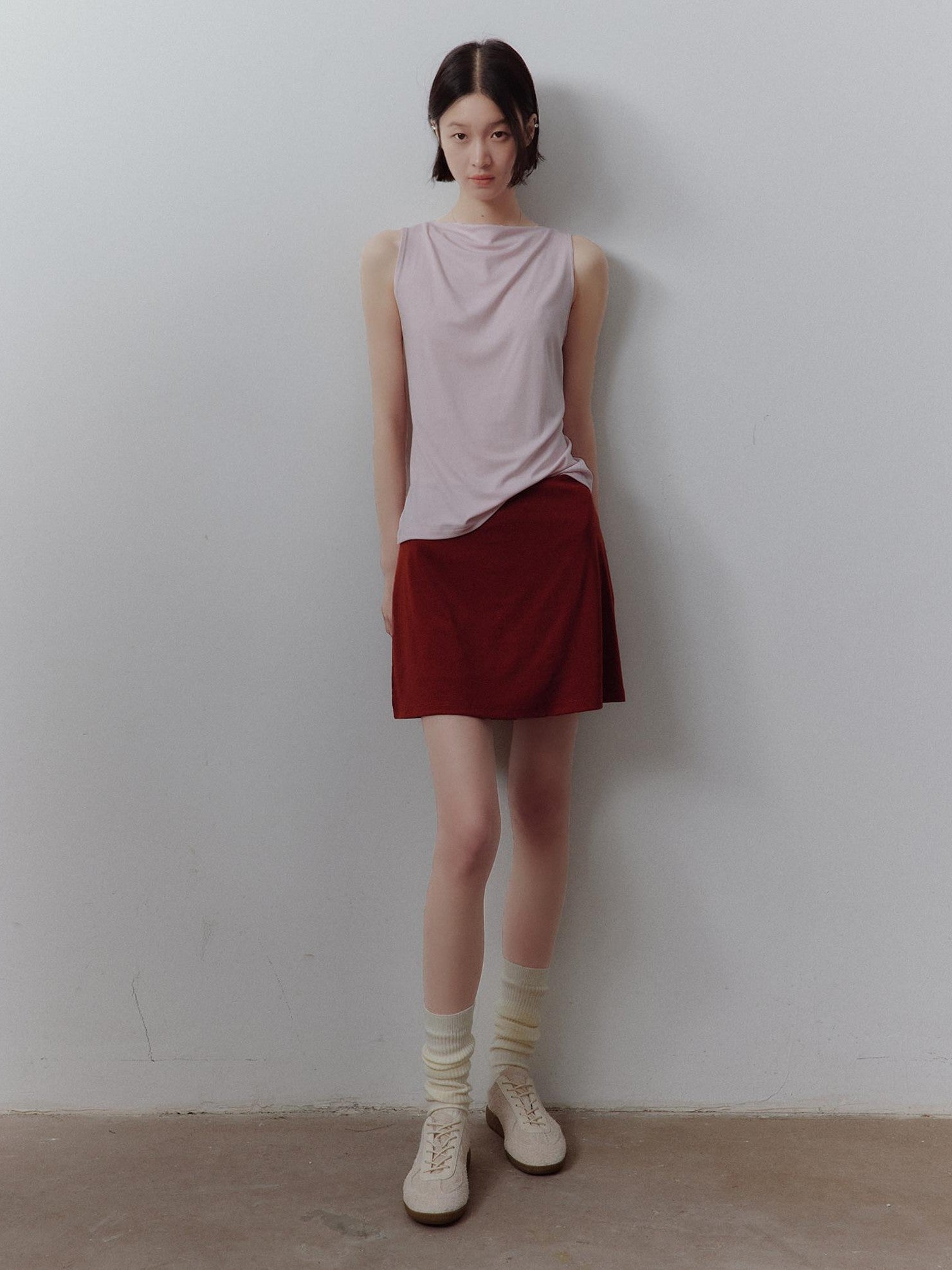 FUSSED Sakura Pink Faux Two Piece A Line Side Zipper Lined Women&