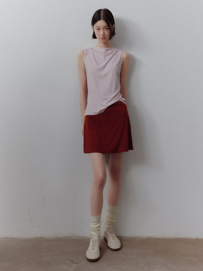 FUSSED Sakura Pink Faux Two Piece A Line Side Zipper Lined Women&
