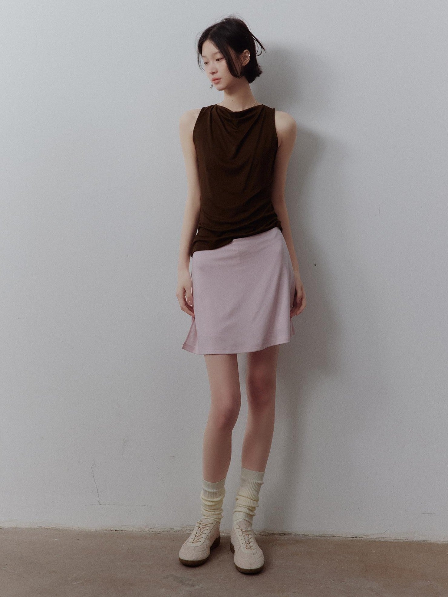 FUSSED Sakura Pink Faux Two Piece A Line Side Zipper Lined Women&