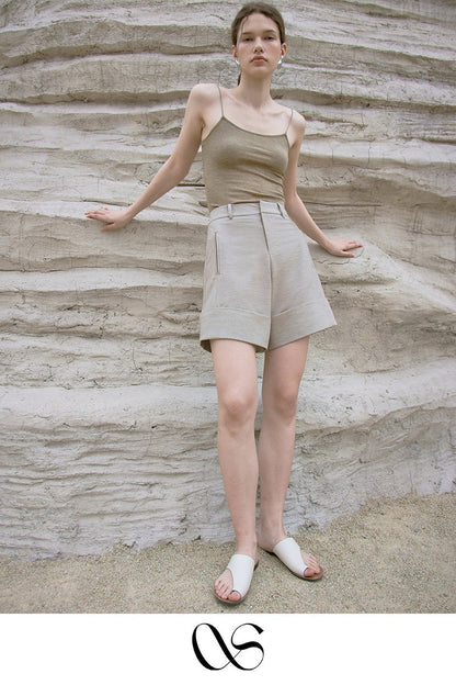 FUSSED_Sand_Color_Structured_High_Waist_Wide_Leg_Tailored_Women&