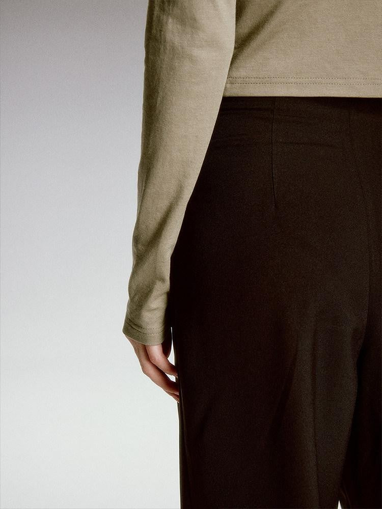 FUSSED Sandstone Black High Waist Double Pocket Minimal Drape Women&