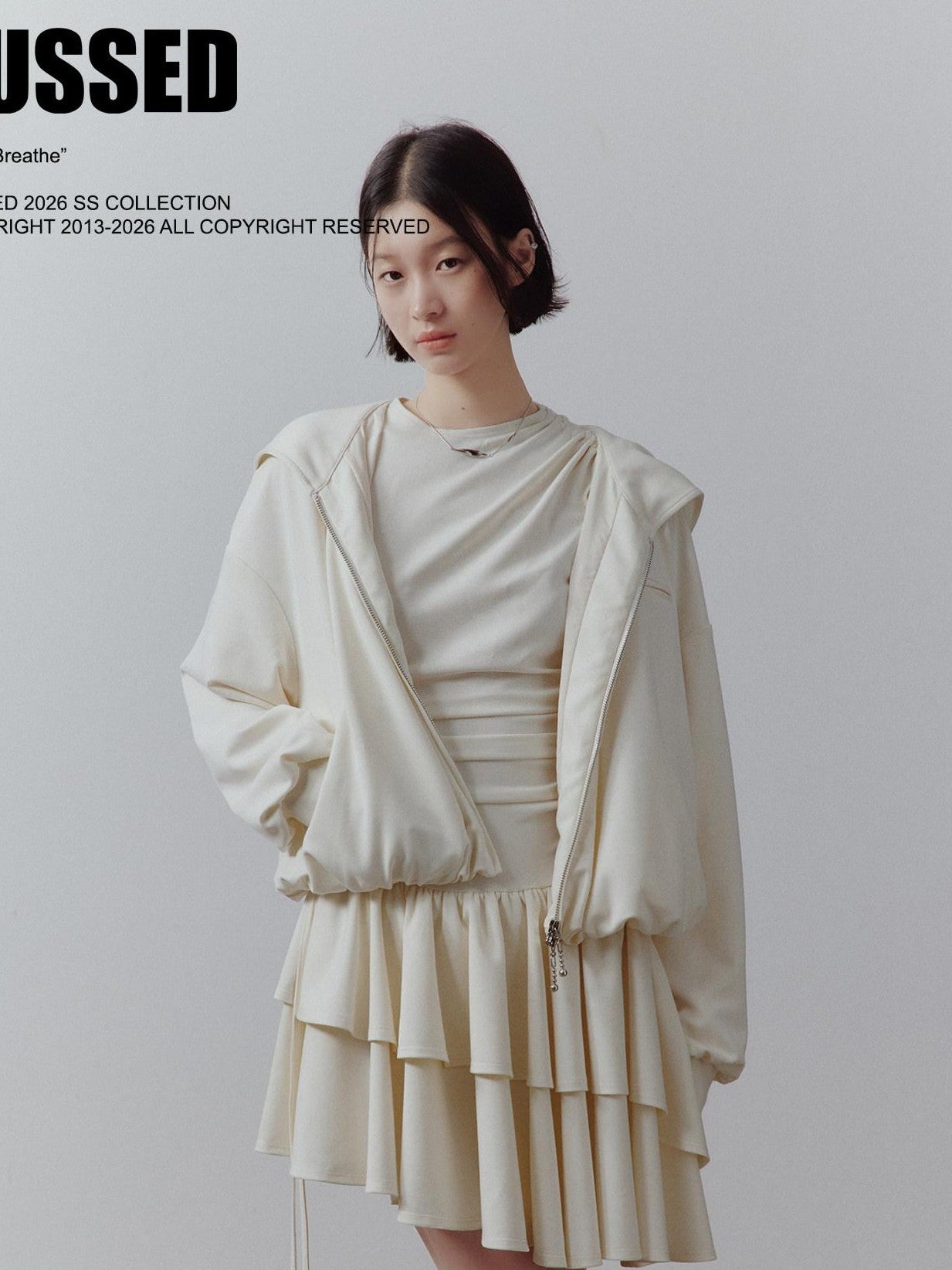 FUSSED Sandwashed Cloud Bubble Cropped Drop Shoulder Women&