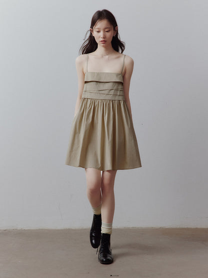 FUSSED Sandy Apricot Layered Patchwork Irregular Pleated Women&