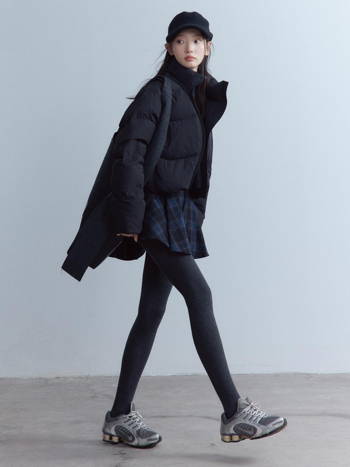 FUSSED Scottish Plaid Pleated Lined A Line Mid Waist Zip Pocket Preppy Citywalk Pants