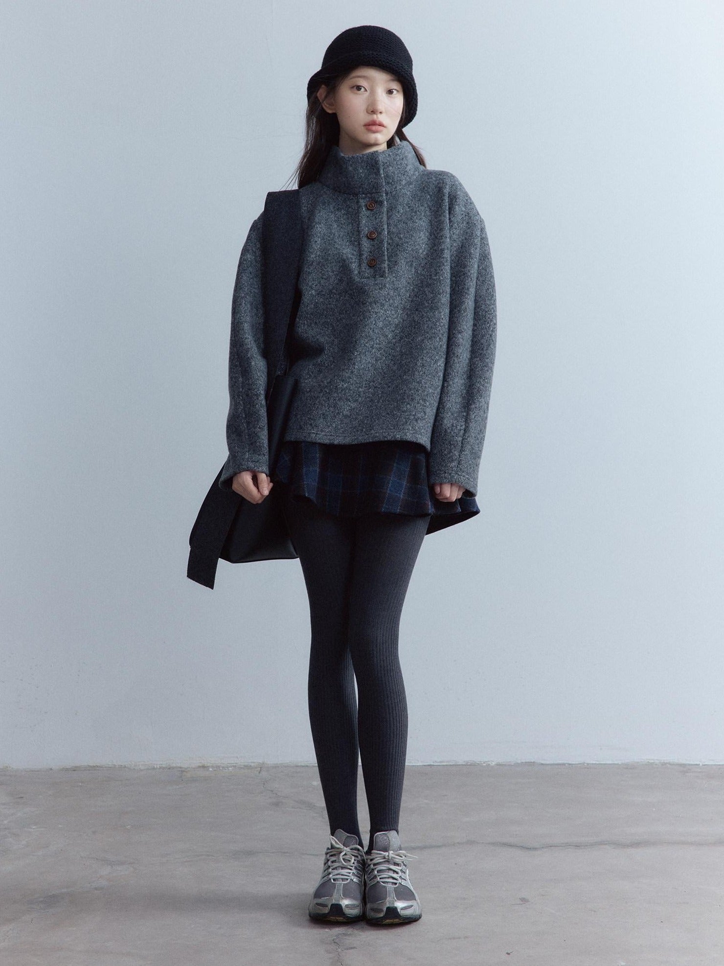 FUSSED Scottish Plaid Pleated Lined A Line Mid Waist Zip Pocket Preppy Citywalk Pants