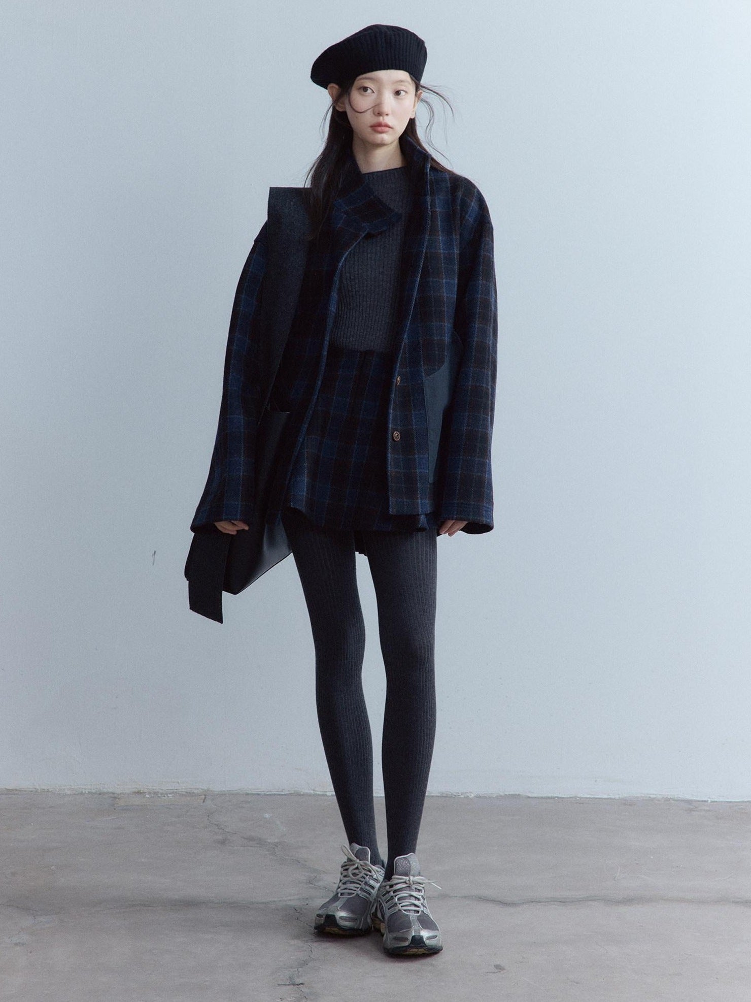 FUSSED Scottish Plaid Pleated Lined A Line Mid Waist Zip Pocket Preppy Citywalk Pants