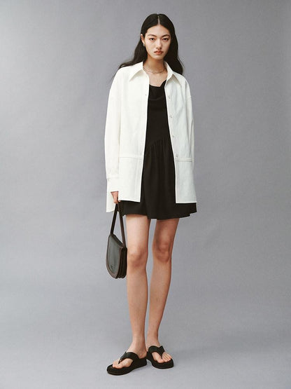 FUSSED Serene Black 3d Cut Asymmetric Splice Women&