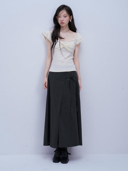 FUSSED Serene Blue Paper Crinkle Texture Layered Patchwork Women&