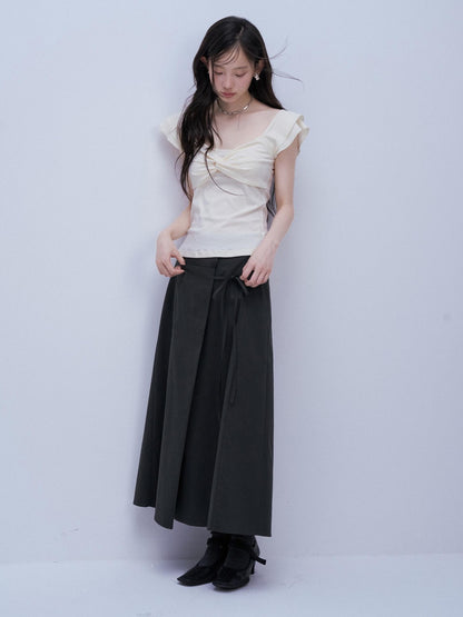 FUSSED Serene Blue Paper Crinkle Texture Layered Patchwork Women&