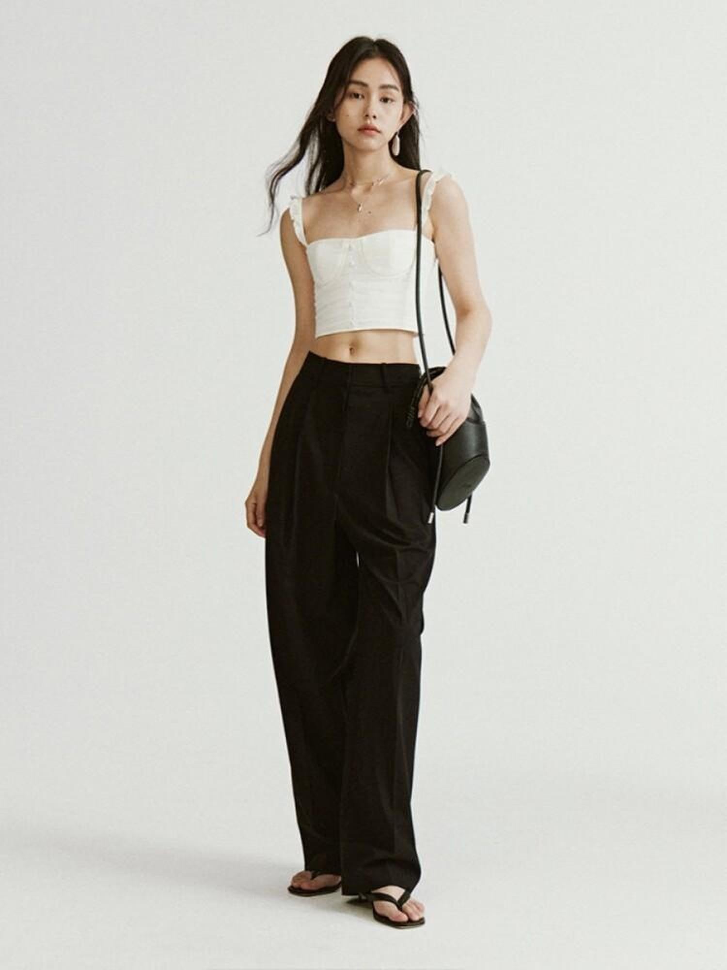 FUSSED Sheer Dimensional Double Layer Pressed Pleat Women&