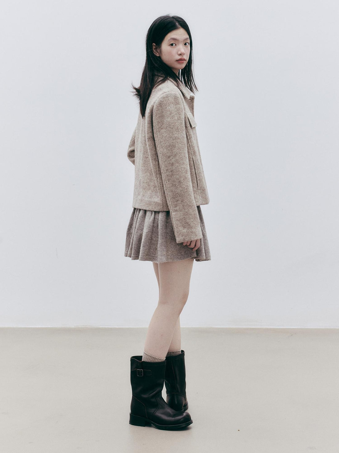FUSSED Slim Fit Button Wool Women&