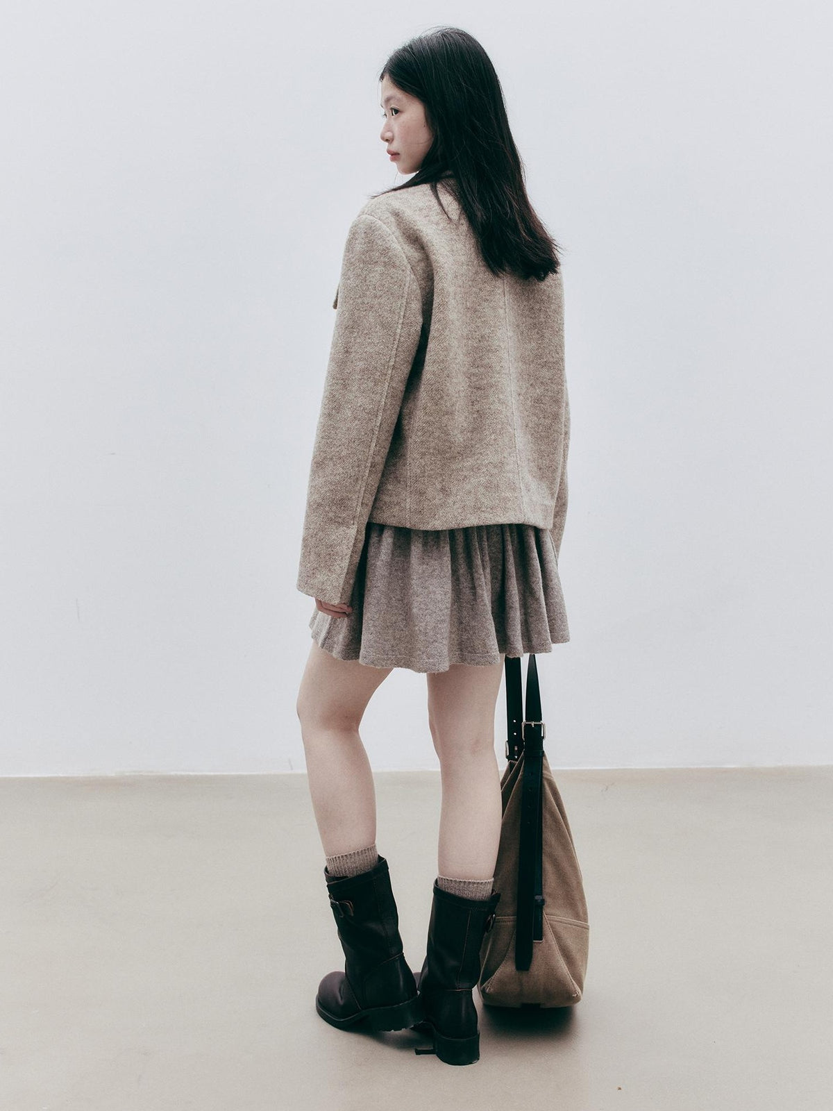 FUSSED Slim Fit Button Wool Women&