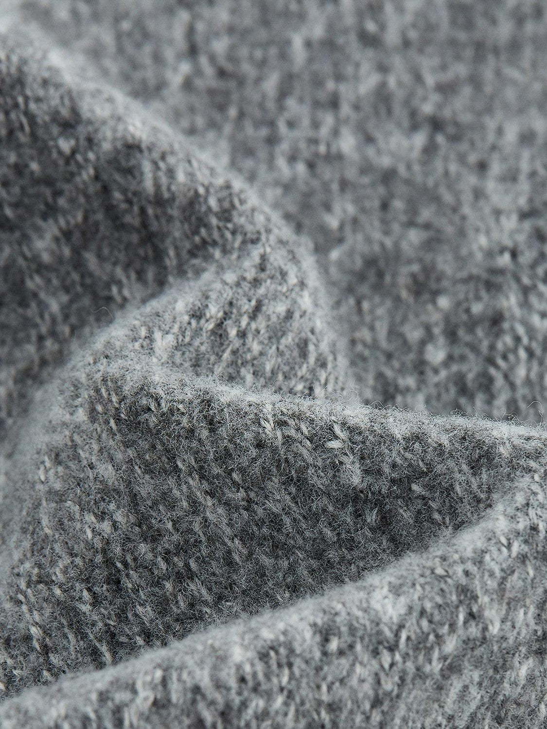 FUSSED Smoky Gray Double Layer Wool Plush Relaxed Fit Women&