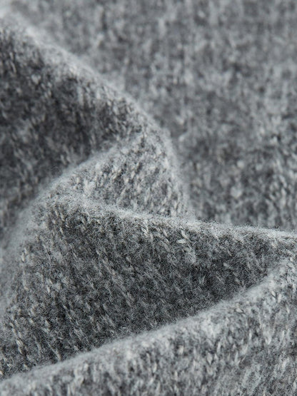 FUSSED Smoky Gray Double Layer Wool Plush Relaxed Fit Women&