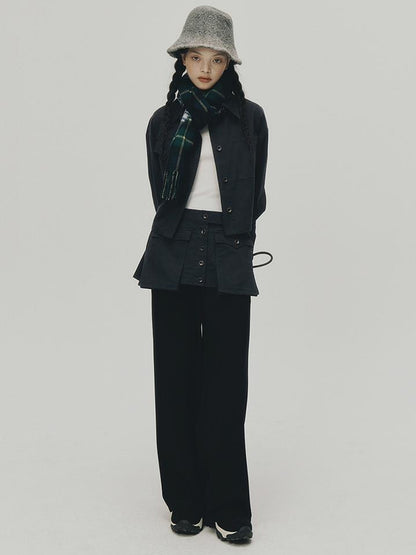 FUSSED Soft Casual Air Knit Trousers Stretchy Waist Pure Black
