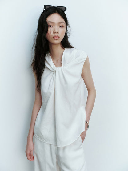FUSSED_Soft_Mist_White_Breathable_Twist_Knot_Women&