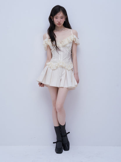 FUSSED_Soft_Mist_White_Heavy_3d_Pressed_Pleats_A_Line_Women&