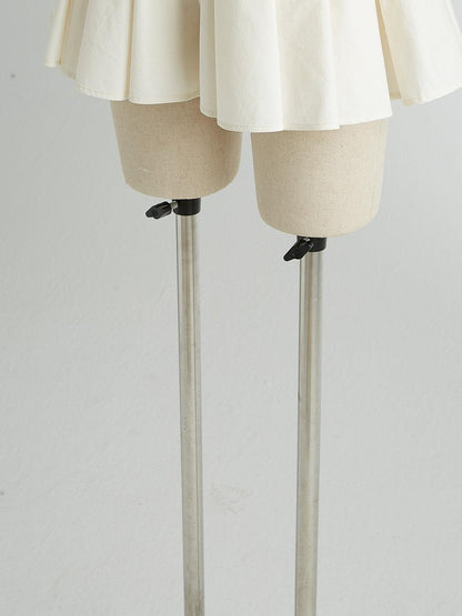 FUSSED Soft Mist White Heavy 3d Pressed Pleats A Line Women&