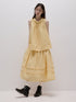 FUSSED Soft Mist Yellow Bubble Texture Layered Sleeveless Women&
