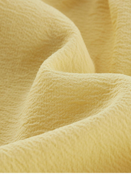 FUSSED Soft Mist Yellow Bubble Texture Layered Sleeveless Women&