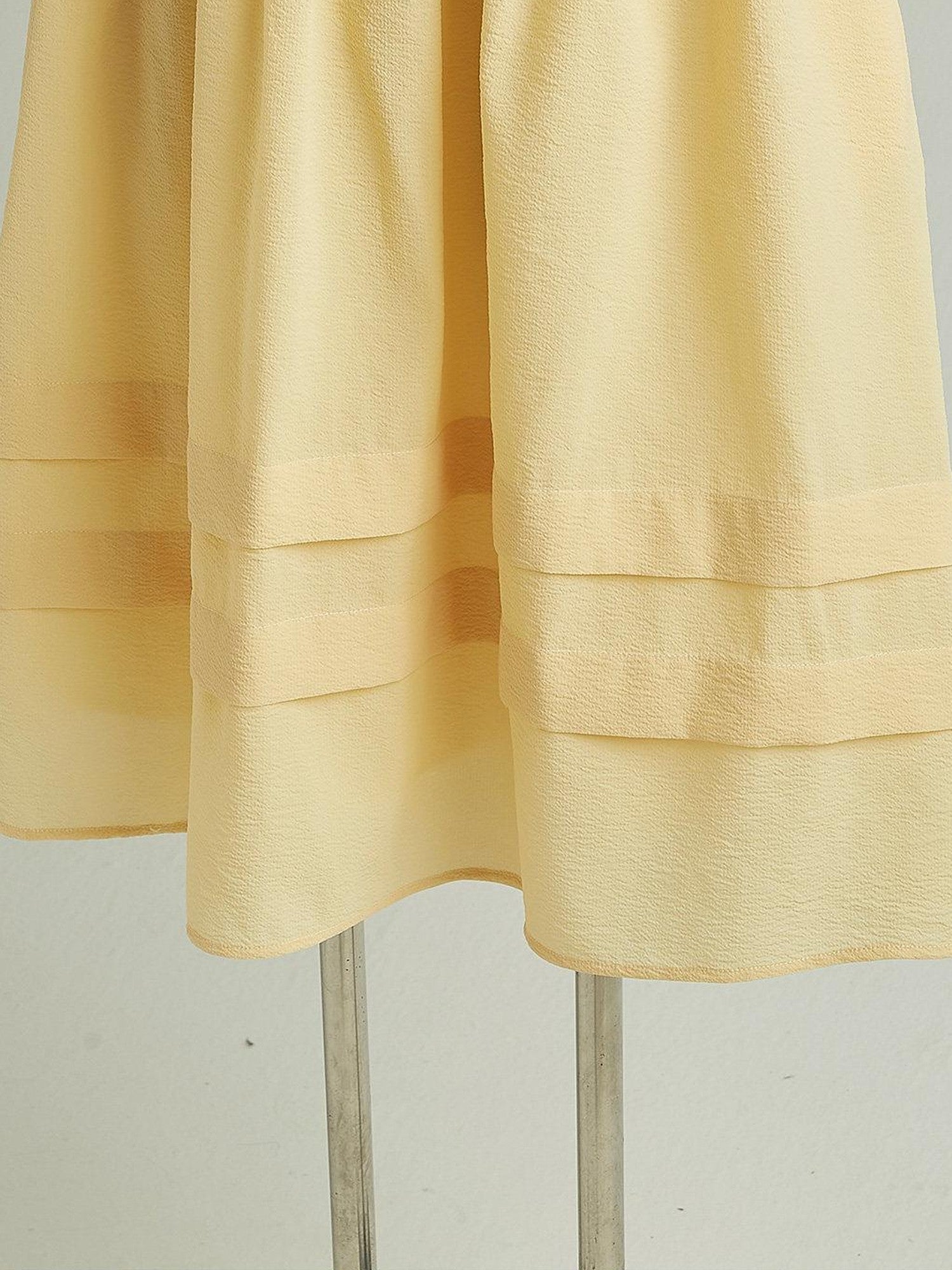 FUSSED Soft Mist Yellow Bubble Texture Layered Sleeveless Women&