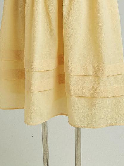 FUSSED Soft Mist Yellow Bubble Texture Layered Sleeveless Women&