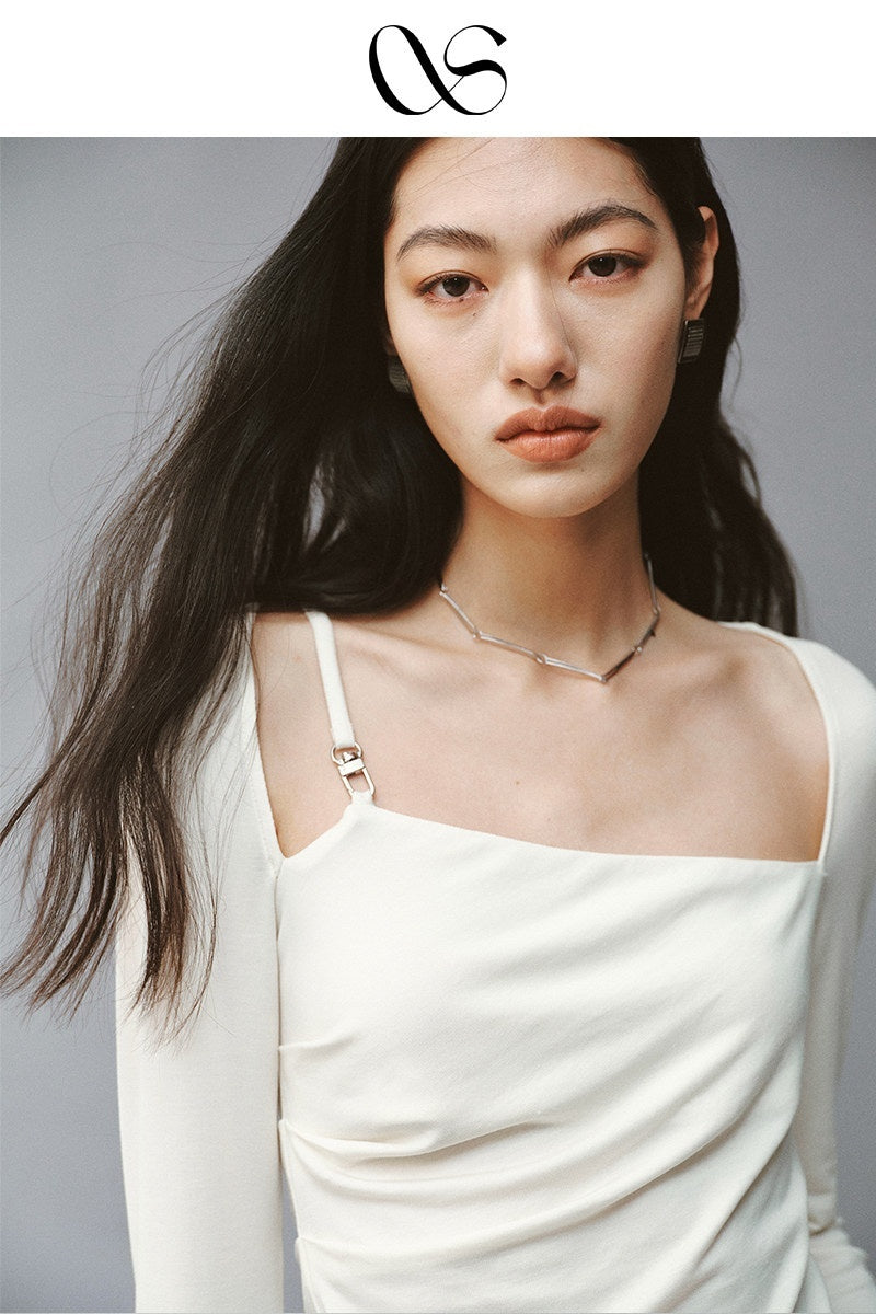 FUSSED_Soft_White_Asymmetric_Pleated_Women&
