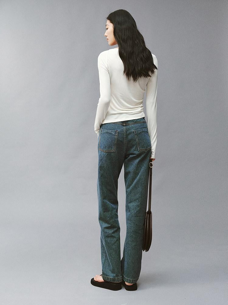 FUSSED Soft White Asymmetric Pleated Women&