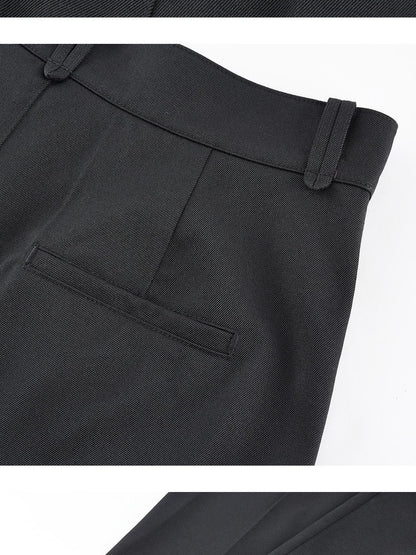 FUSSED Solid Color Straight Leg Folded Cuff Women&