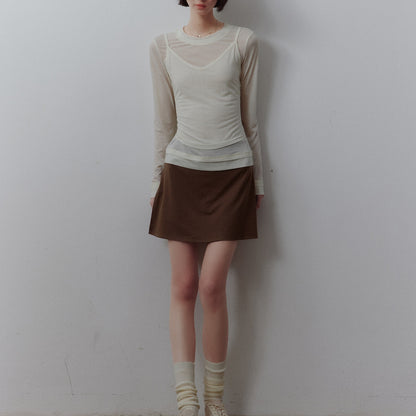 FUSSED Solid Layered Two Piece Knitted Slim Fit Women&