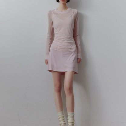 FUSSED Solid Layered Two Piece Knitted Slim Fit Women&