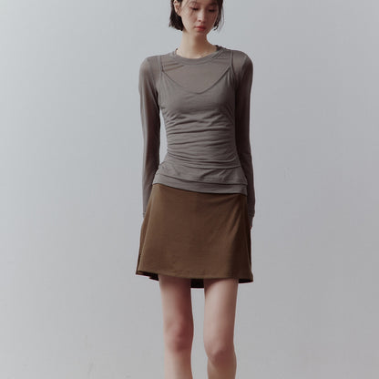 FUSSED Solid Layered Two Piece Knitted Slim Fit Women&