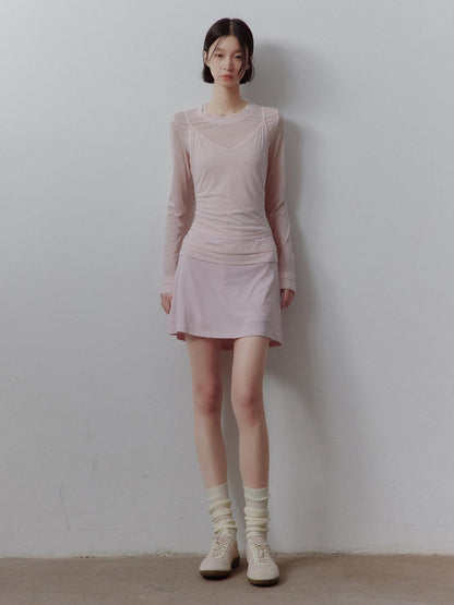 FUSSED Solid Layered Two Piece Knitted Slim Fit Women&