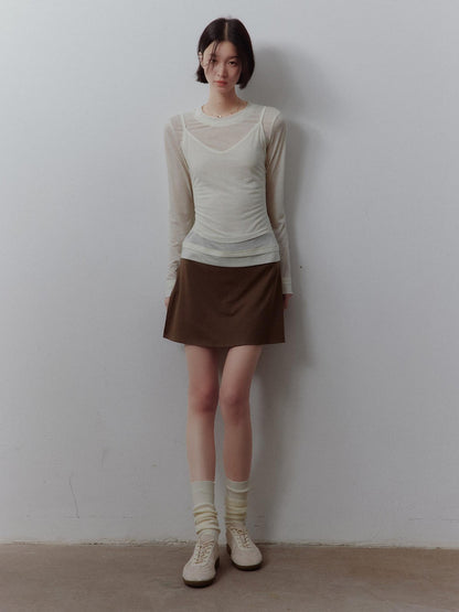 FUSSED Solid Layered Two Piece Knitted Slim Fit Women&