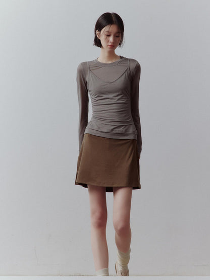 FUSSED Solid Layered Two Piece Knitted Slim Fit Women&