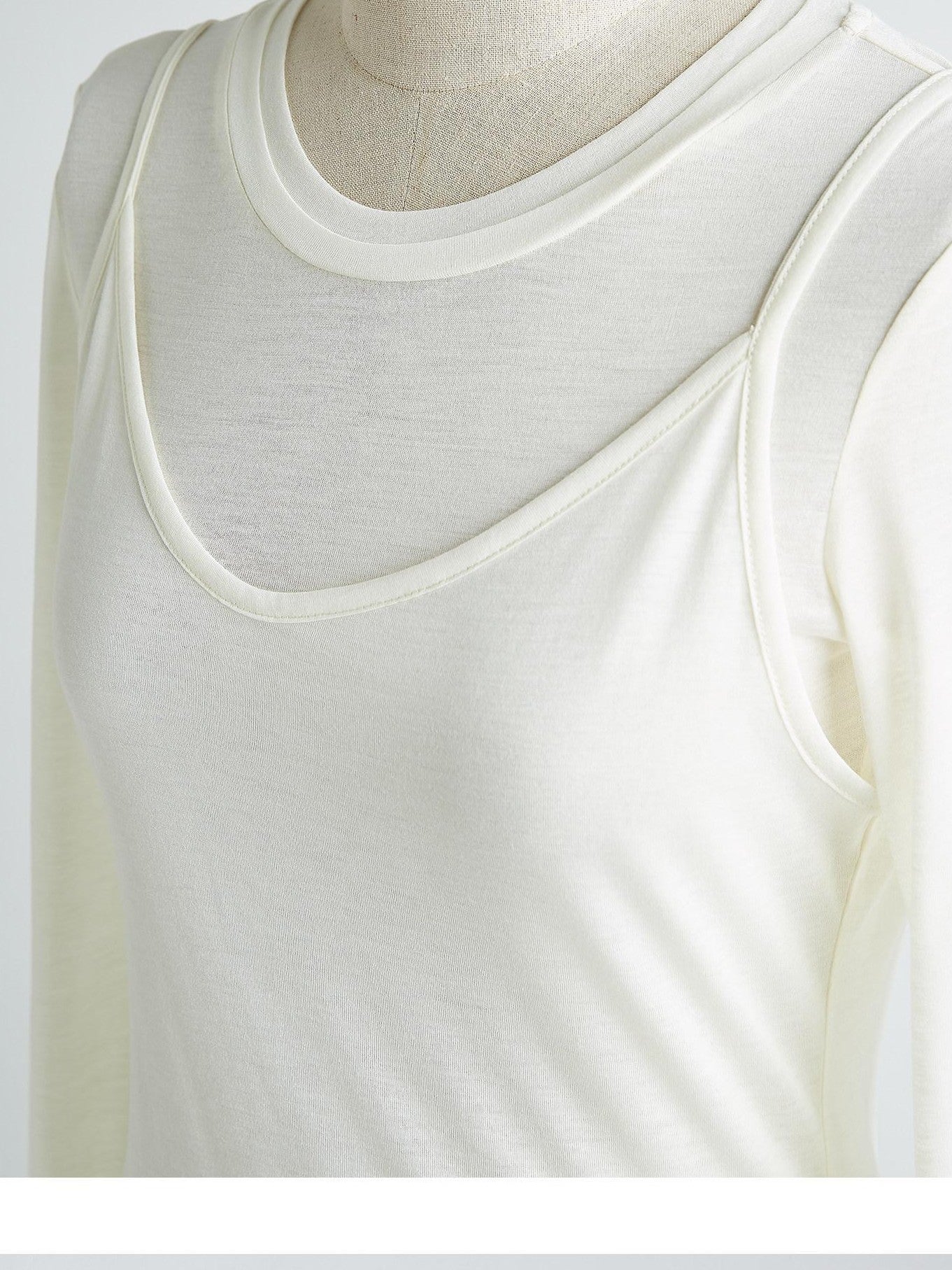 FUSSED Solid Layered Two Piece Knitted Slim Fit Women&