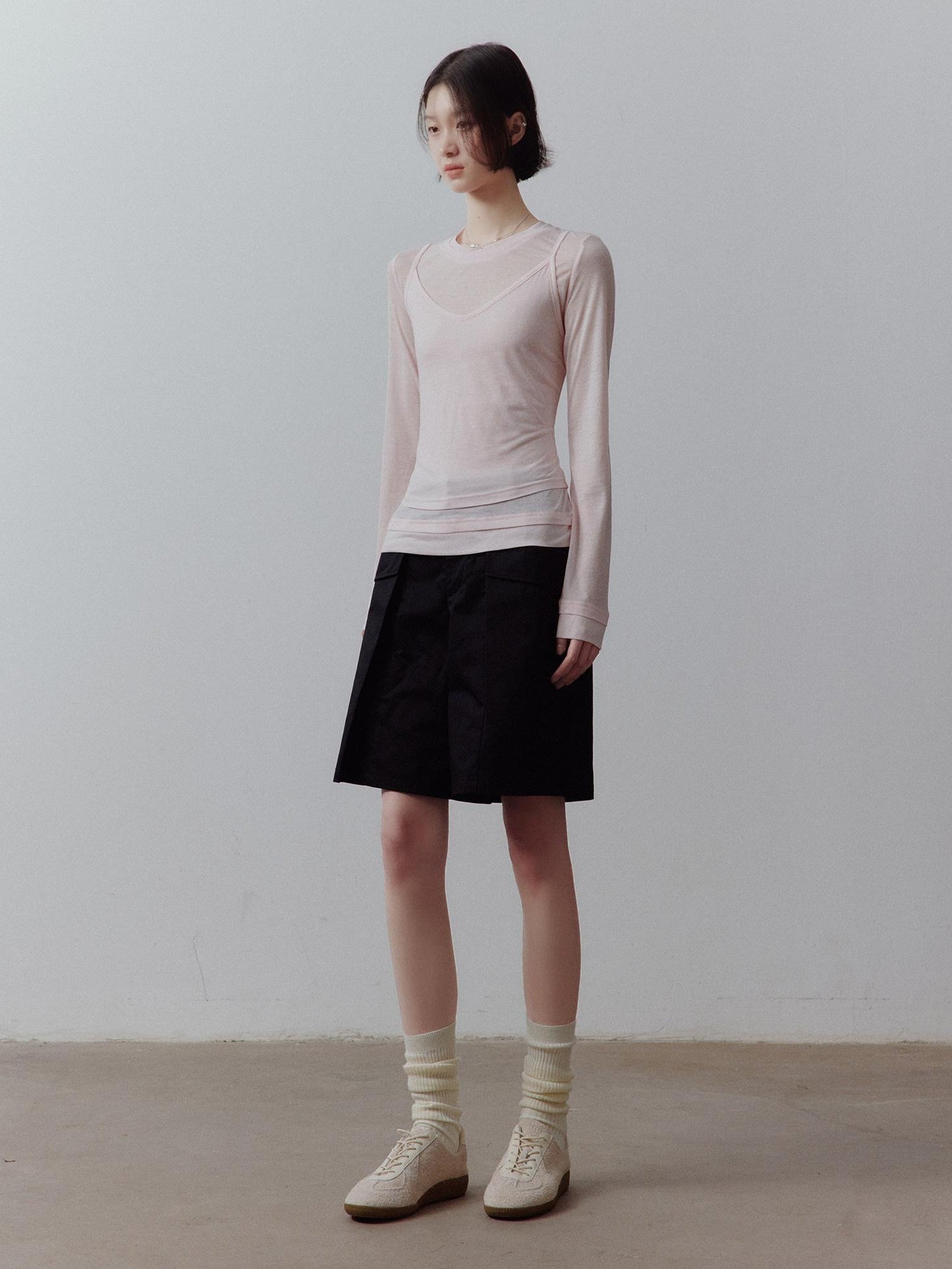 FUSSED Solid Layered Two Piece Knitted Slim Fit Women&