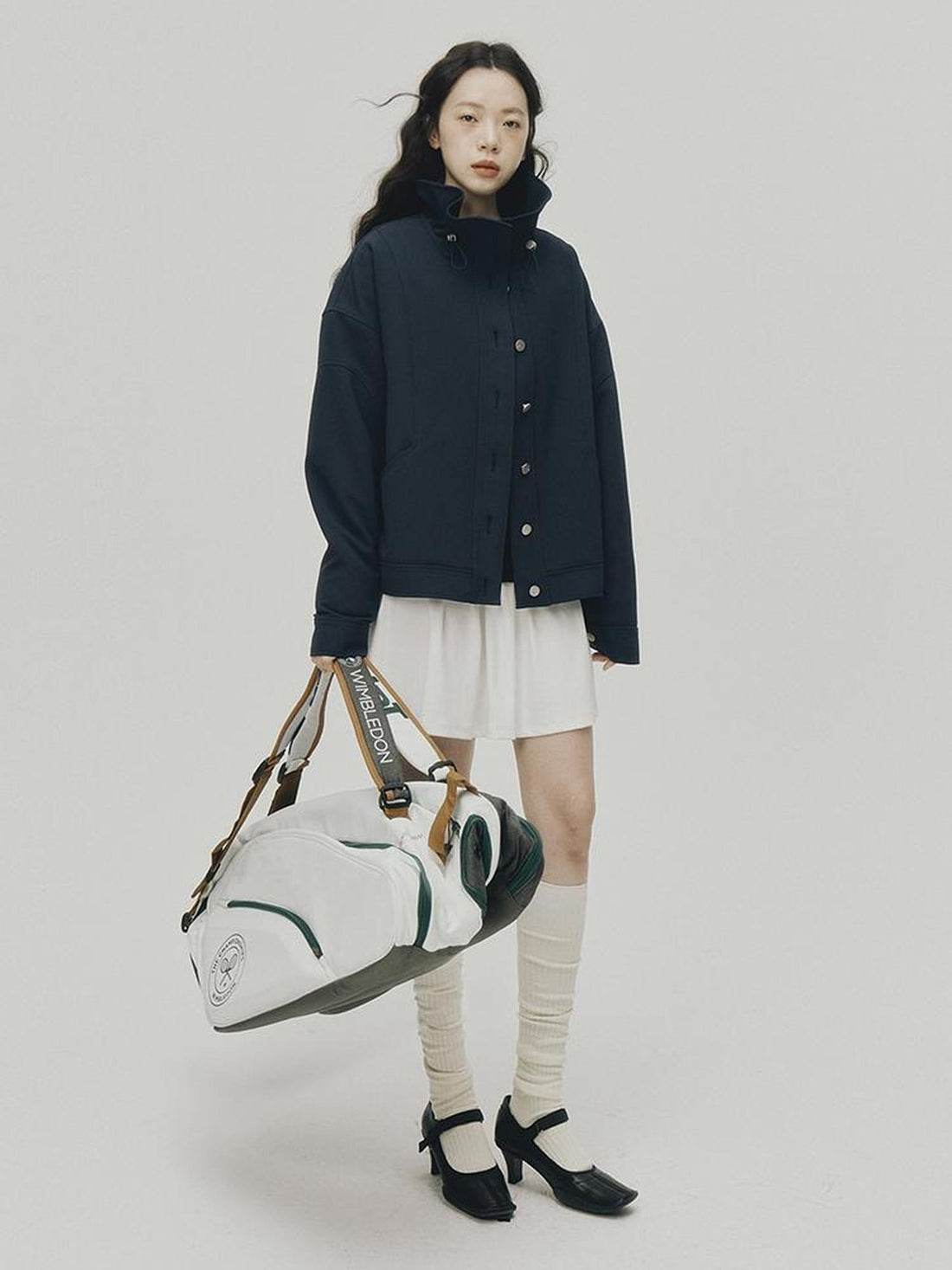 FUSSED Sportcore Deconstructed Wave Collar Deep Blue Windbreaker