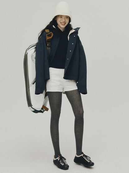 FUSSED Sportcore Deconstructed Wave Collar Deep Blue Windbreaker