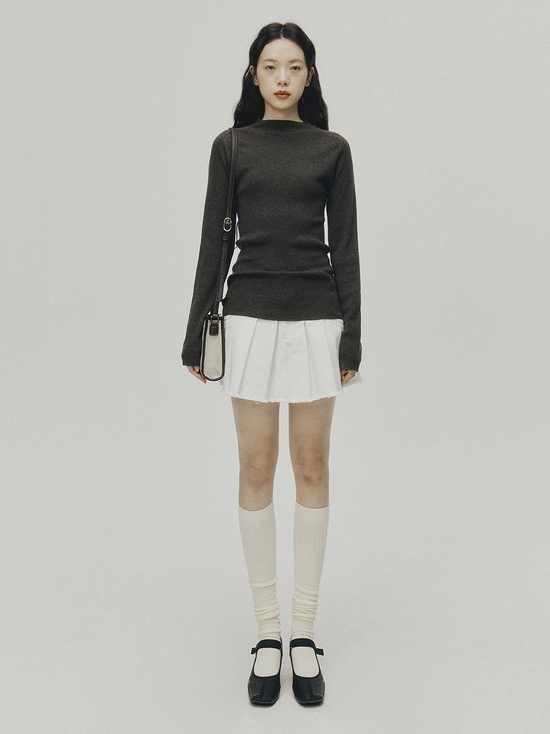 FUSSED Sportcore White Frayed Denim A Line Skirt