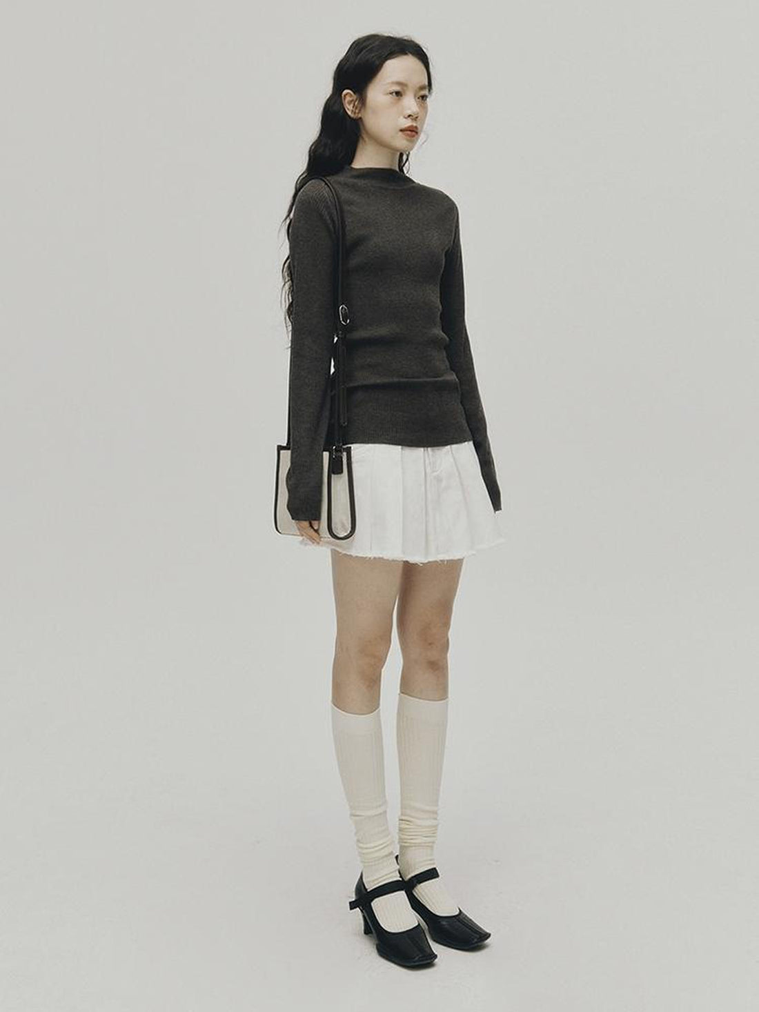 FUSSED Sportcore White Frayed Denim A Line Skirt