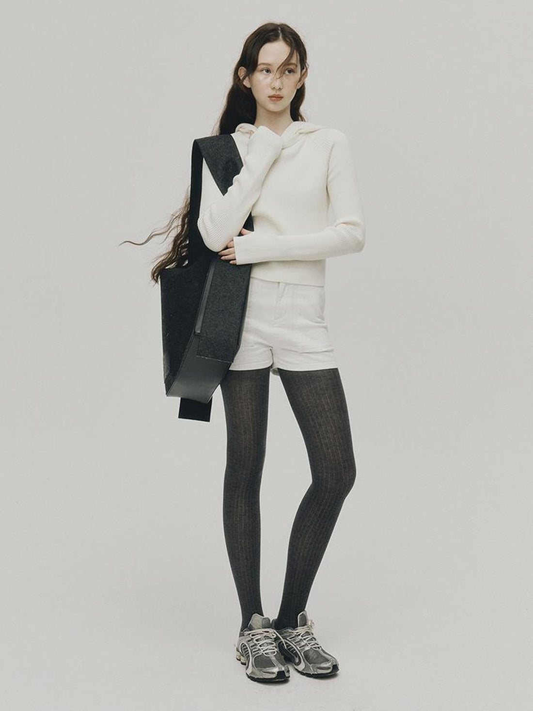 FUSSED Sporty Cleanfit White Stretch Denim Shorts