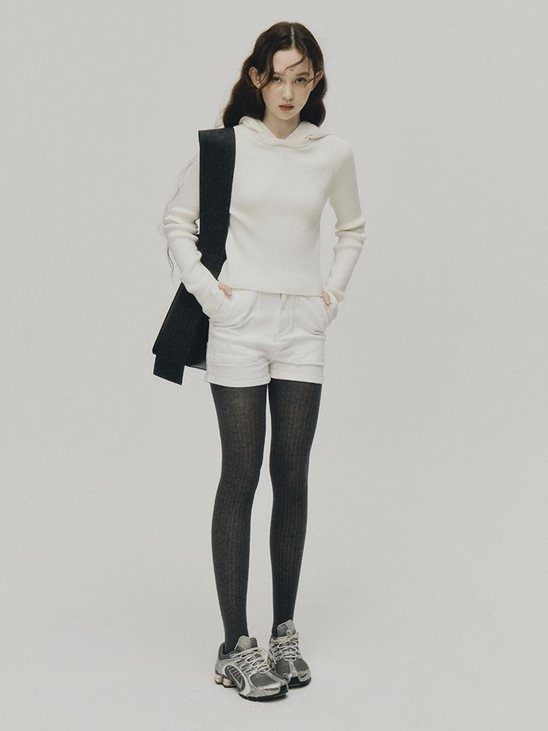 FUSSED Sporty Cleanfit White Stretch Denim Shorts