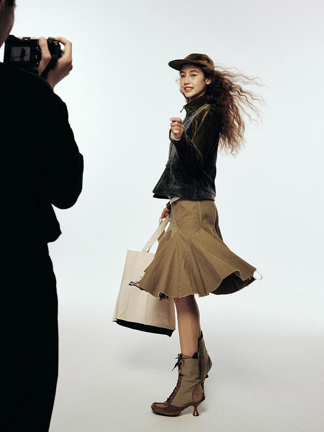 FUSSED Sporty Corduroy Collared Jacket with Color Blocking