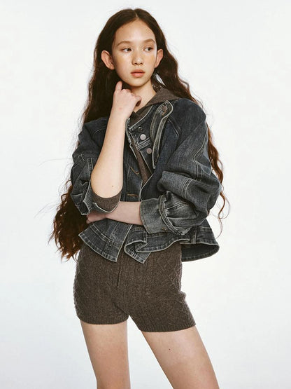 Sporty Daily Lamb Wool Mocha Brown Sweater Set