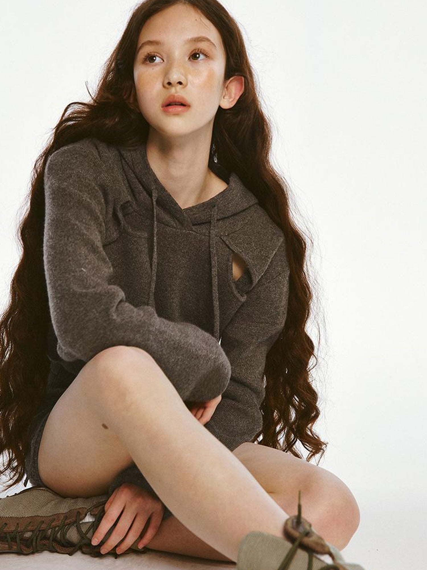 FUSSED Sporty Daily Lamb Wool Mocha Brown Sweater Set